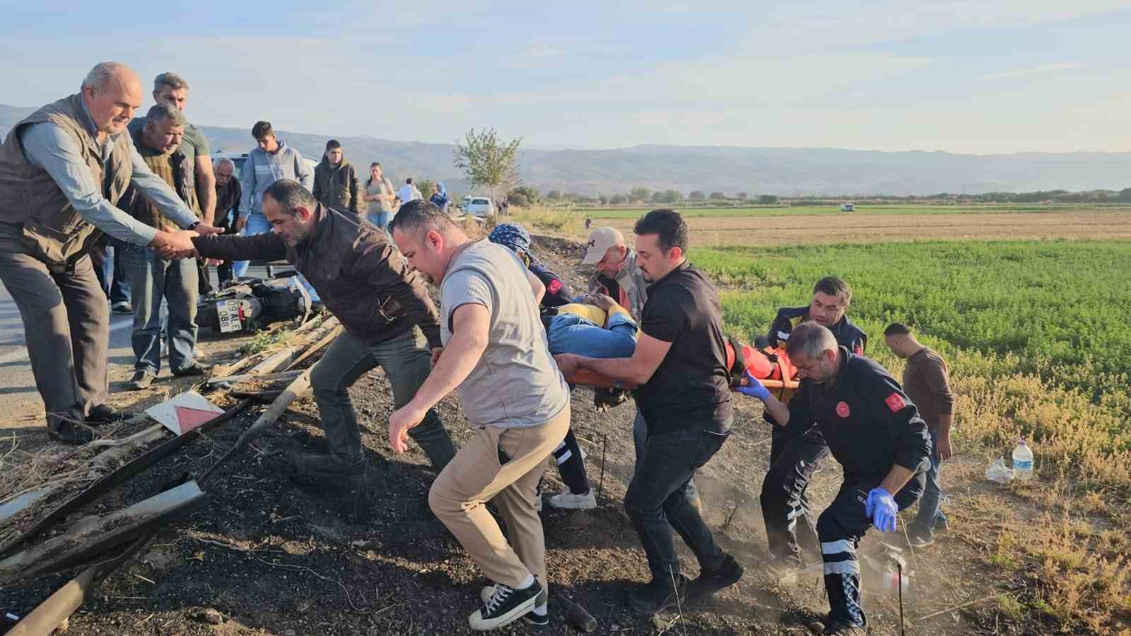 Viraja hızlı giren otomobil ve motosiklet ardı ardına kaza yaptı: 1 yaralı