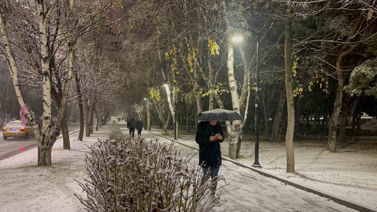 Erzurum’da kar yağışı etkili oluyor