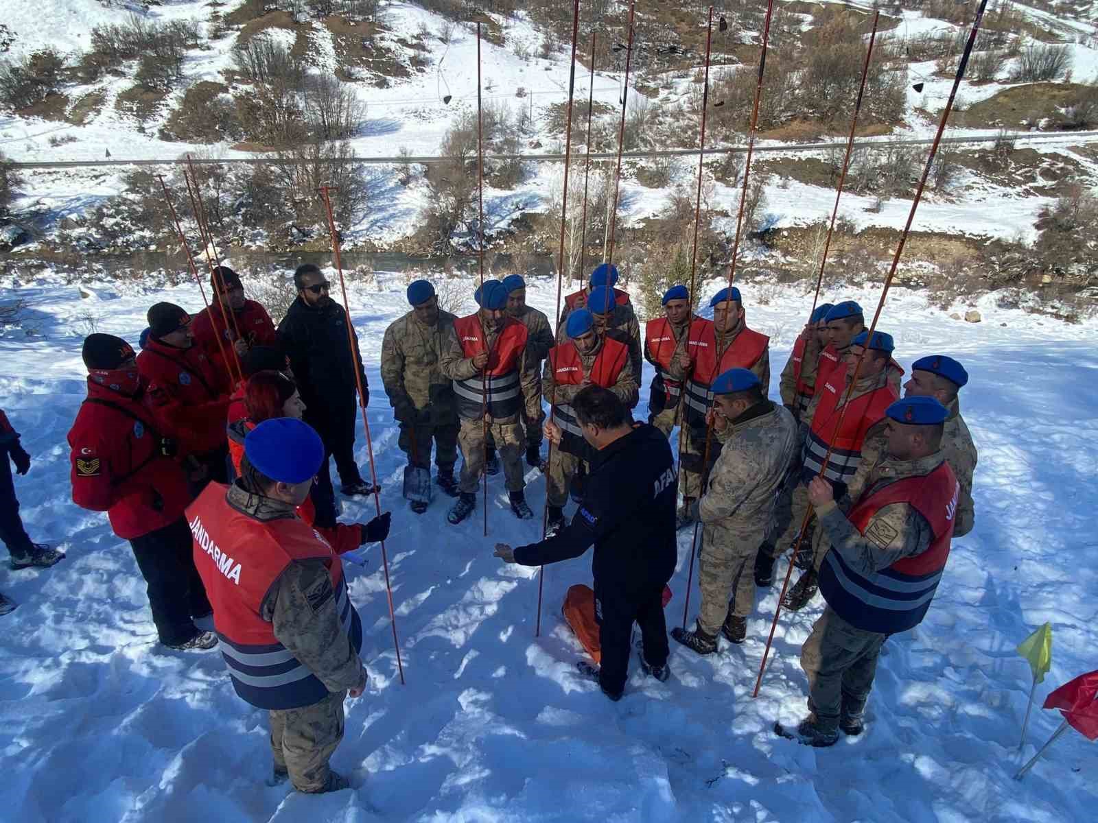 Tunceli’de jandarmaya çığda arama kurtarma eğitimi verildi