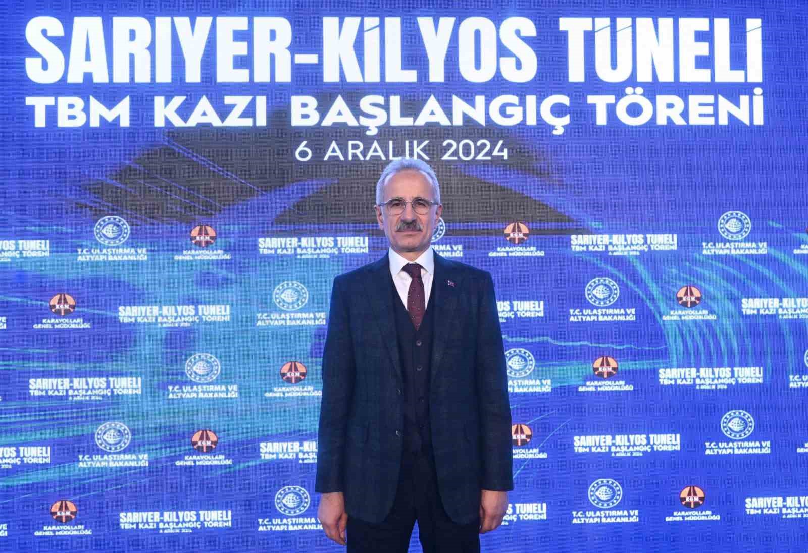 Bakan Uraloğlu: “Sarıyer-Kilyos Tüneli, karayollarında tünel açma makinesi TBM’in ilk kez kullanıldığı projedir”