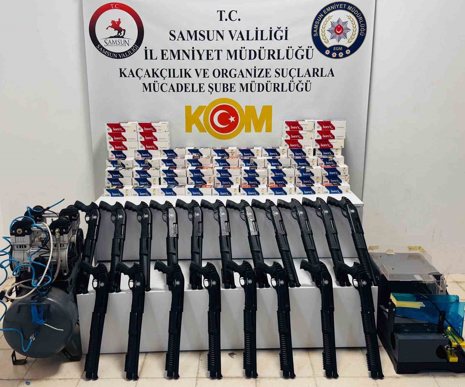 Samsun’da çok sayıda ruhsatsız tüfek ve kaçak makaron operasyonu