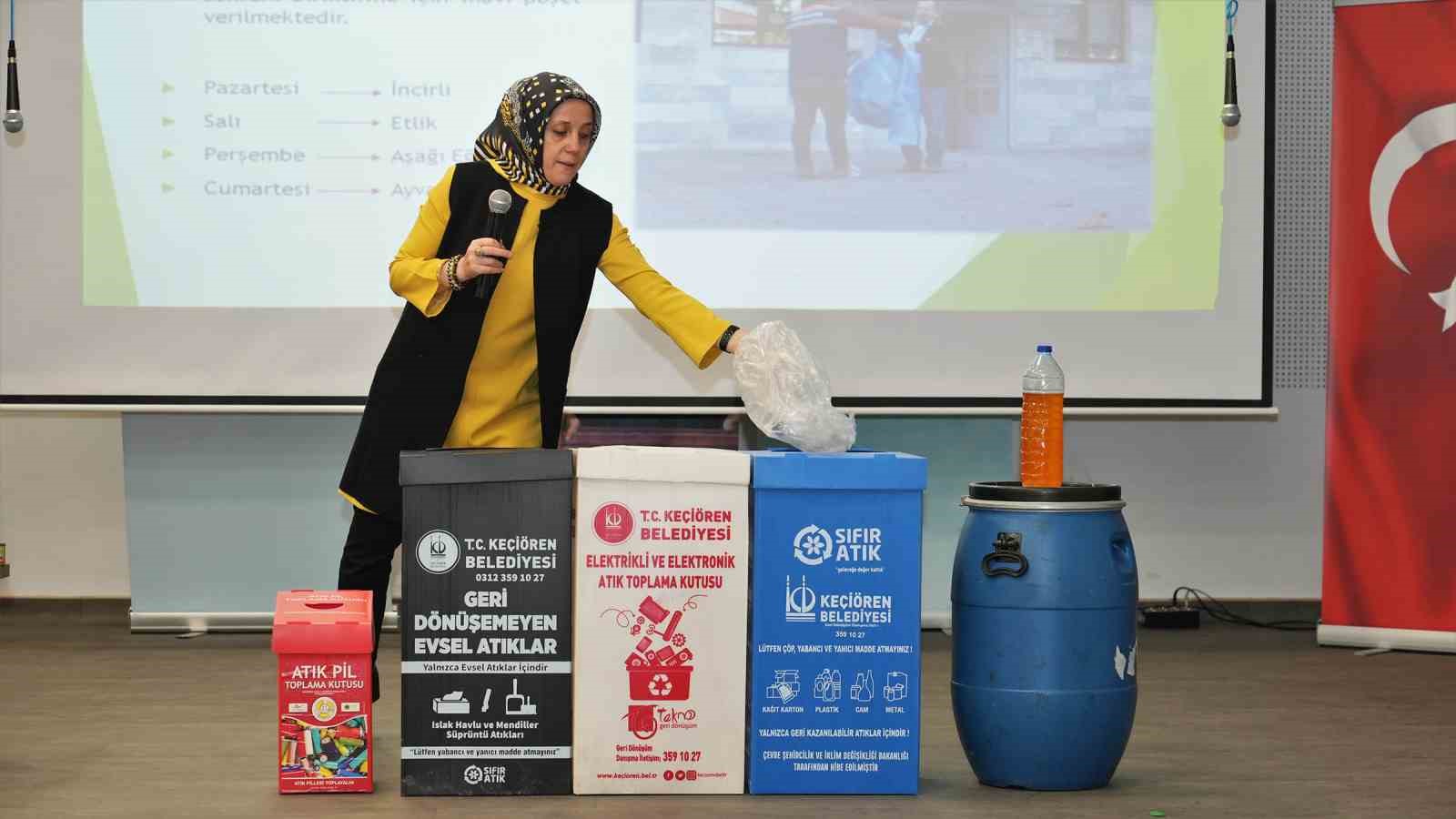 Keçiören Belediyesi, sıfır atık hedefiyle ilçedeki okullarda eğitimlerini sürdürüyor