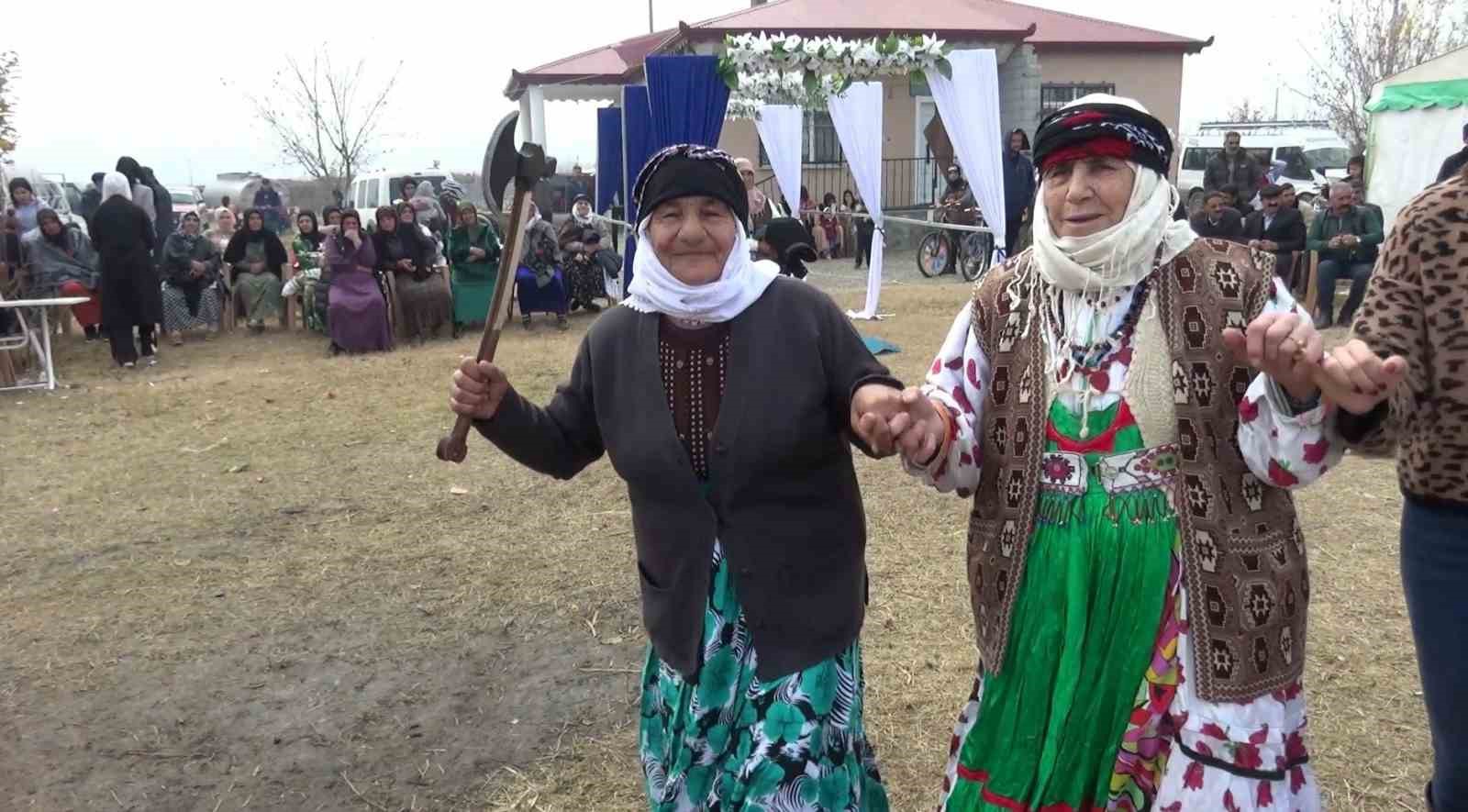 Iğdır’da halay başını kimseye kaptırmayan teyzeden baltalı önlem