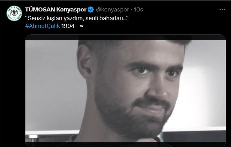 Konyaspor’dan Ahmet Çalık paylaşımı