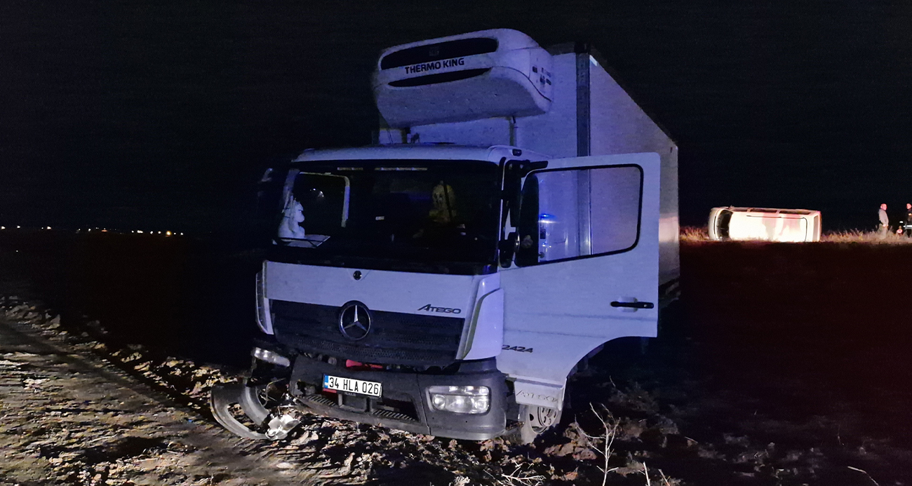 Kazaya müdahale eden trafik polisine kamyon çarptı