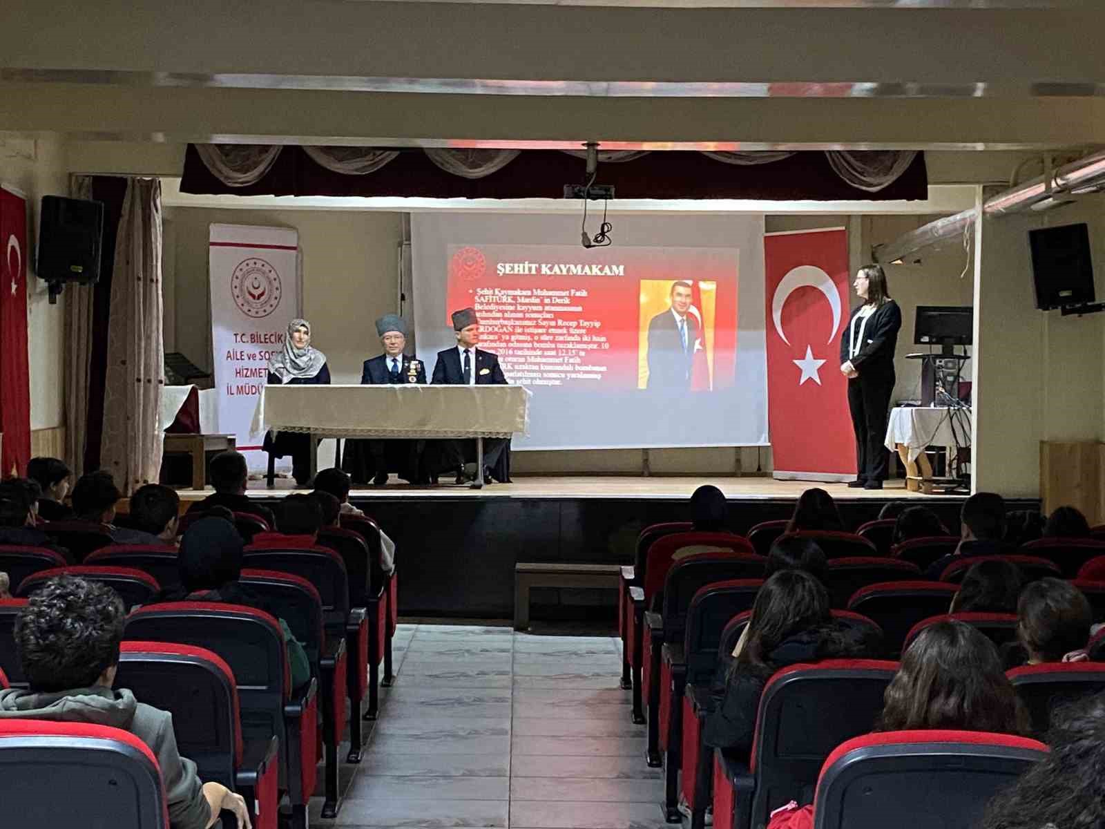 Bilecikli şehit yakını ve gaziler öğrencilerle bir araya geldi