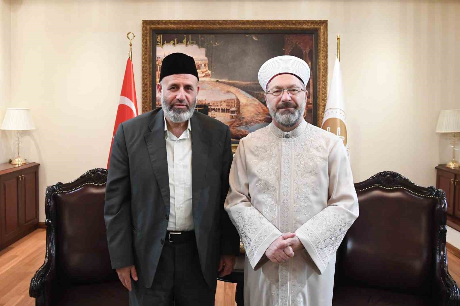 Diyanet İşleri Başkanı Erbaş, Filistinli Alimler Birliği Başkanı Tekruri’yi kabul etti