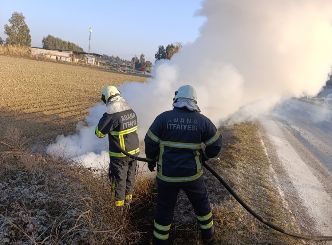 Adana’da aracın yanması sonucu 1 kişi yaralındı