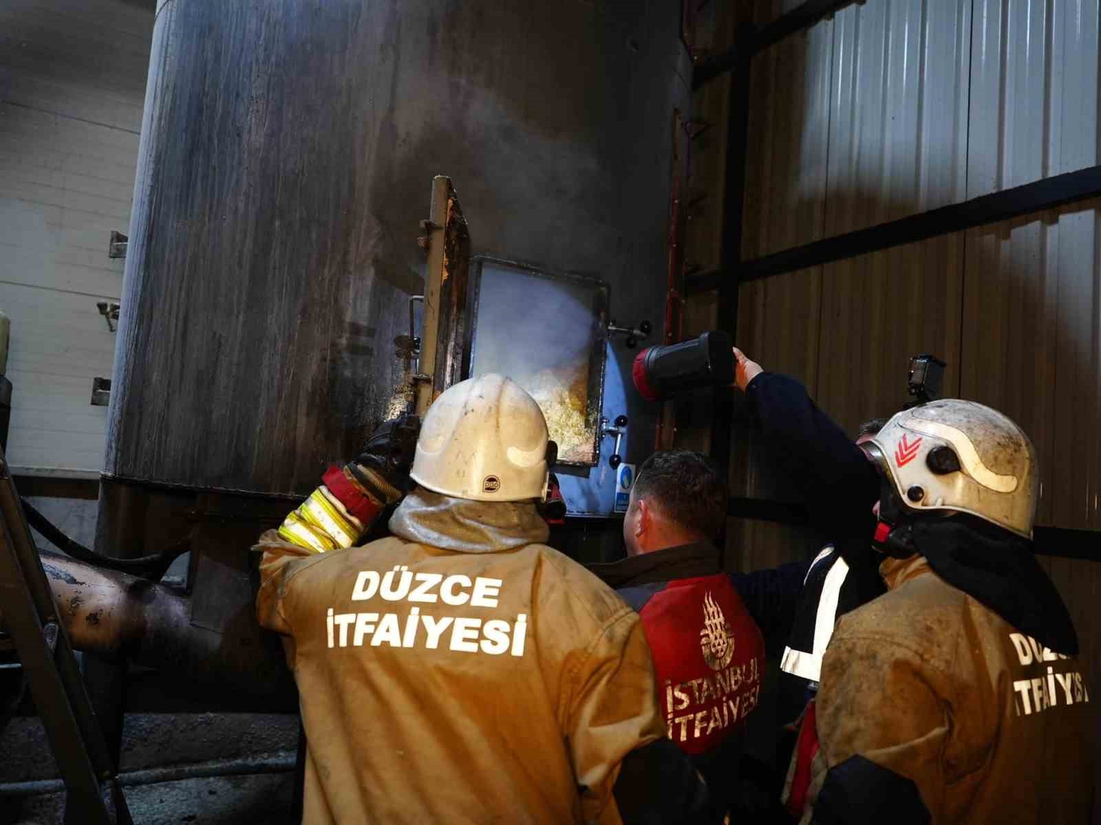 Kereste fabrikasının kazan bölümünde yangın