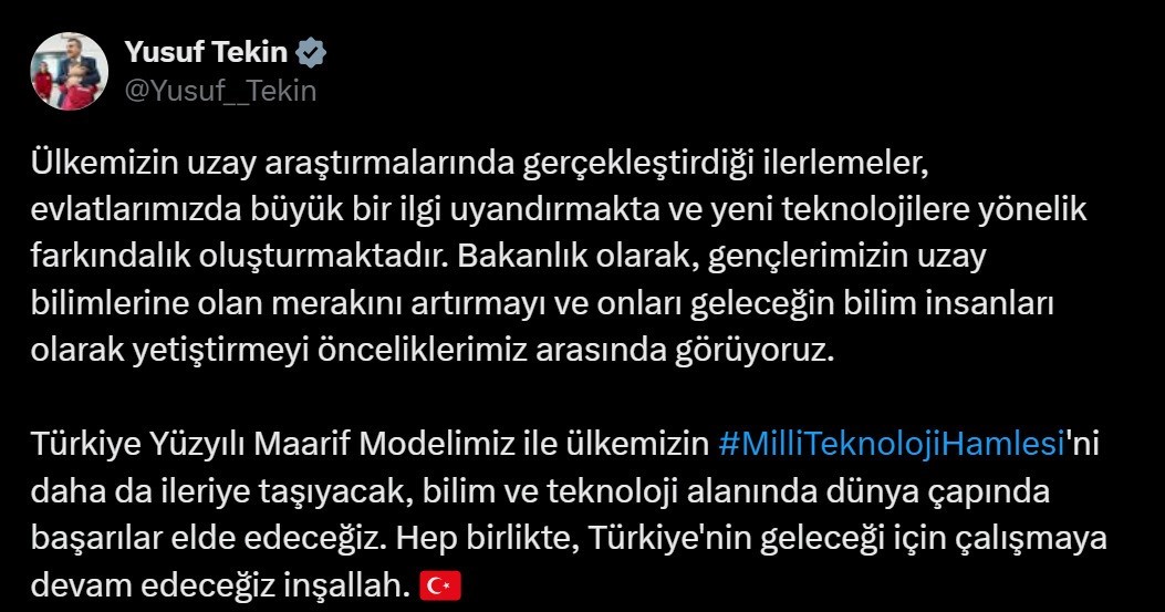 Bakan Tekin: 
