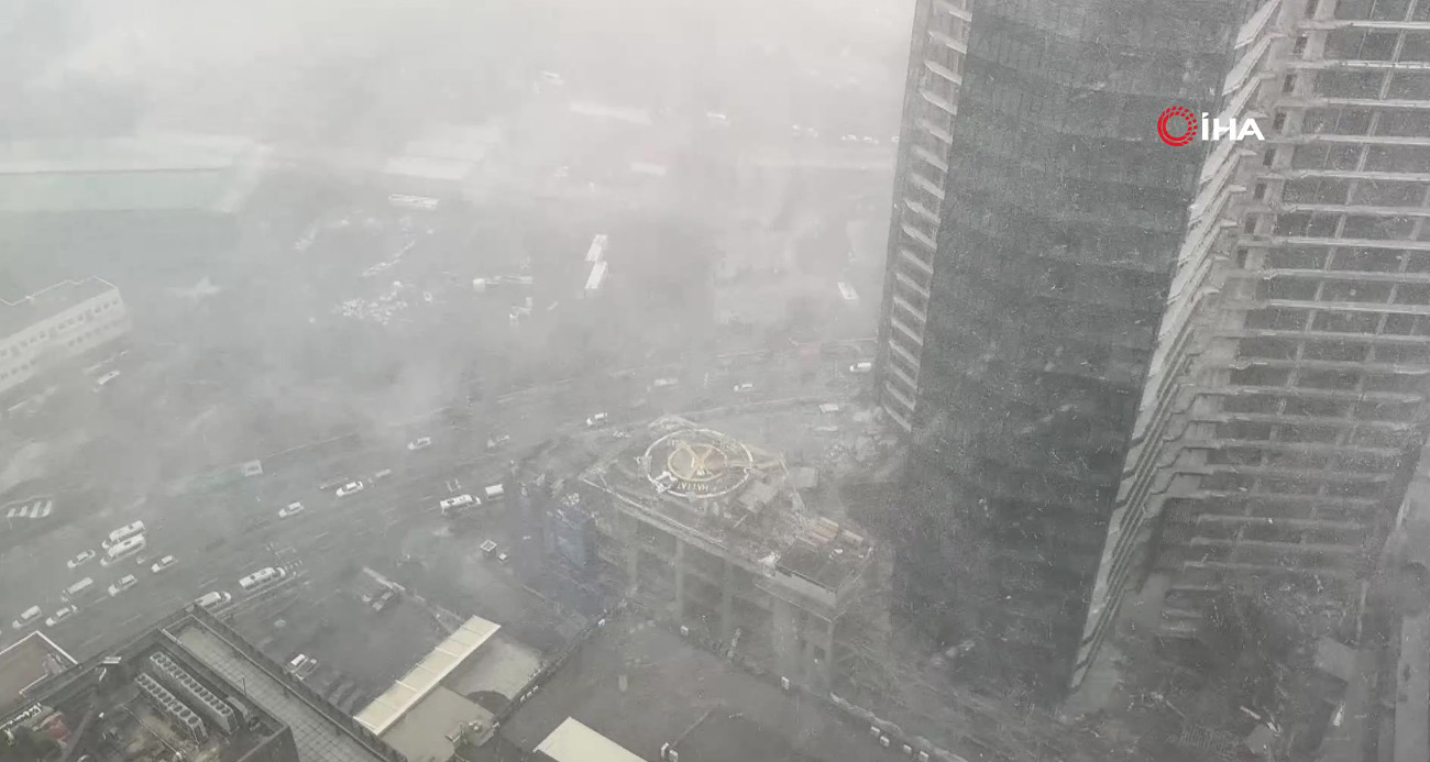 İstanbul’da etkili olan kar yağışı böyle görüntülendi