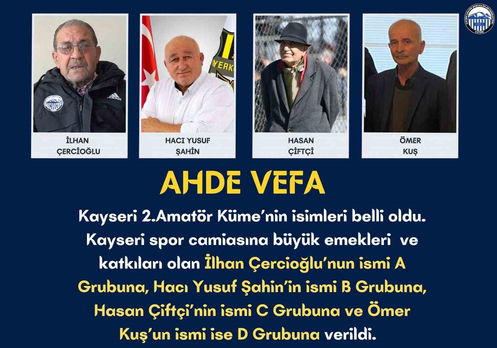 Kayseri 2. Küme gruplarının isimleri belli oldu