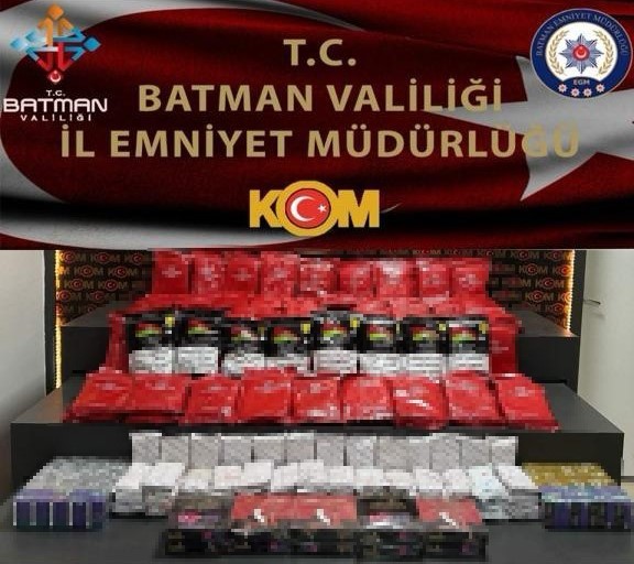 Batman’da nargile tütünü ve elektronik sigara ele geçirildi