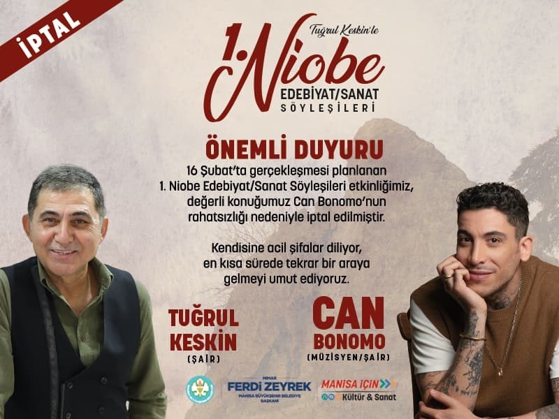 1. Niobe Edebiyat Sanat Söyleşileri’ne hastalık engeli