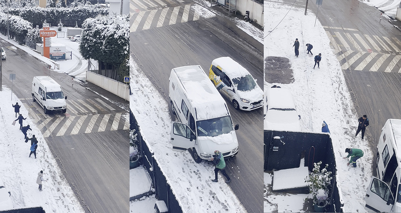 Çocuklar araçlara kar topu attı, yetişkinler böyle karşılık verdi