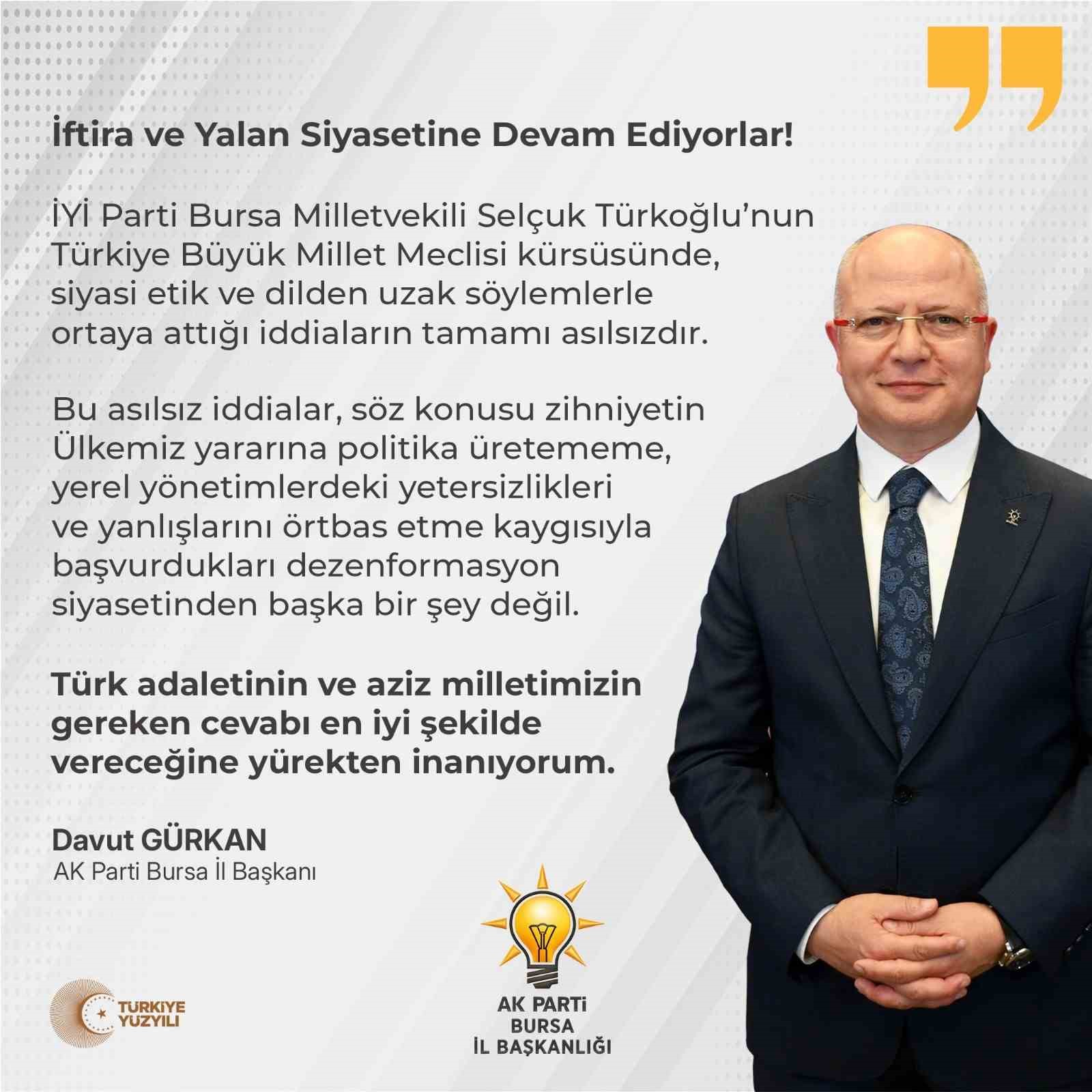 Türkoğlu’nun fatura iddialarına AK Parti’den yalanlama