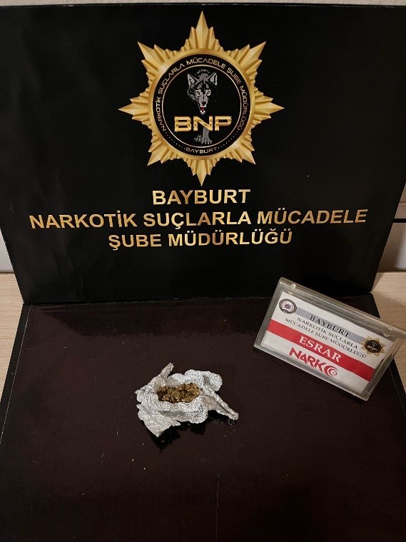 Bayburt’ta 3 şüpheli şahsa uyuşturucu madde kullanmak suçundan işlem yapıldı