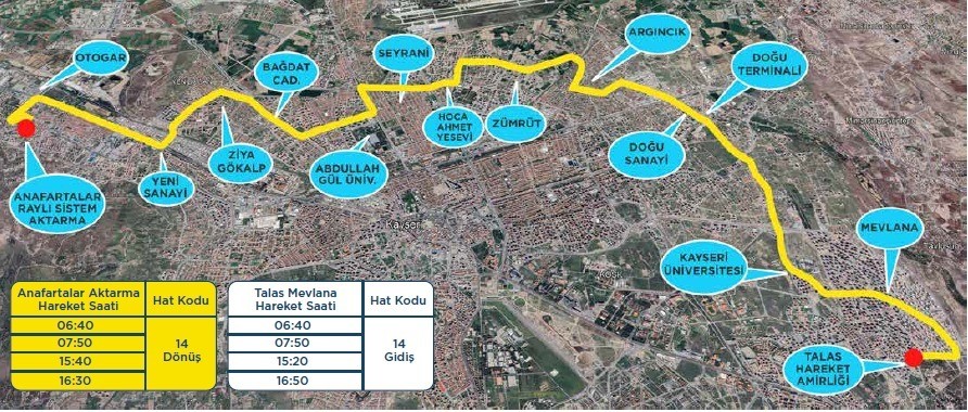 Kayseri’de toplu ulaşım ağı genişliyor