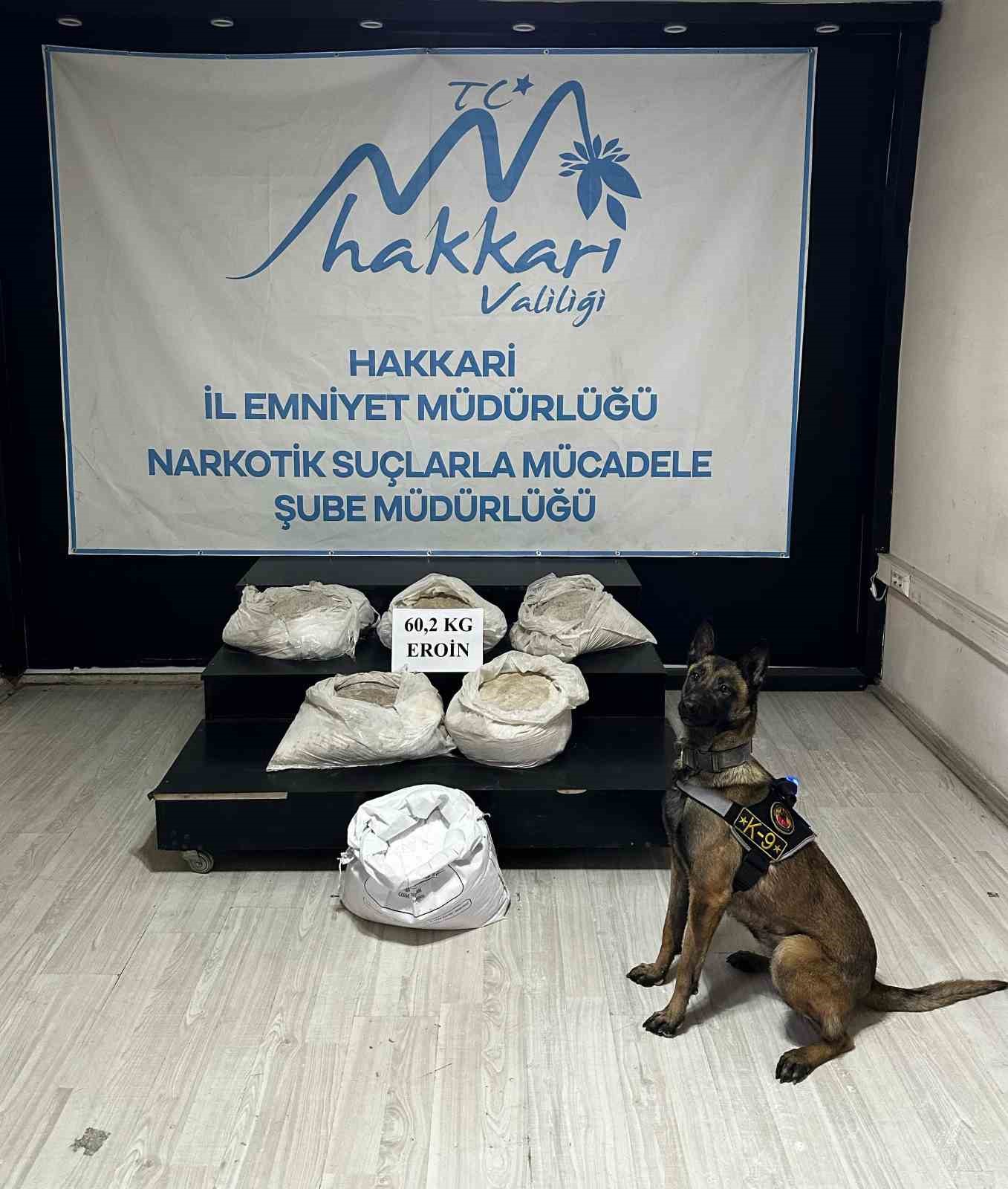 Yüksekova’da 60 kilo eroin ele geçirildi