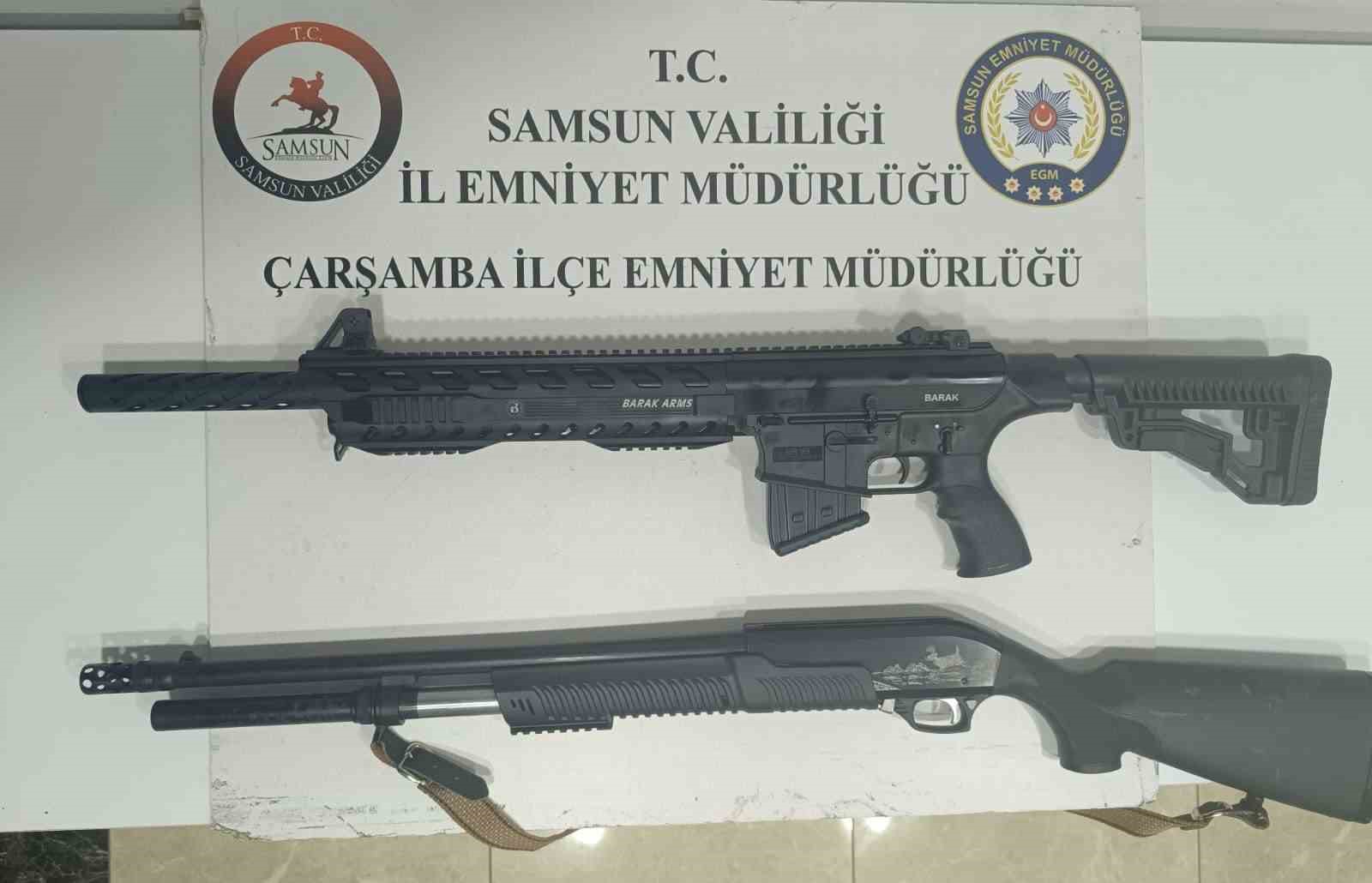 Samsun’da açık alanda tüfekle ateş açtığı anlar sosyal medyada yayınlanan şahıs yakalandı