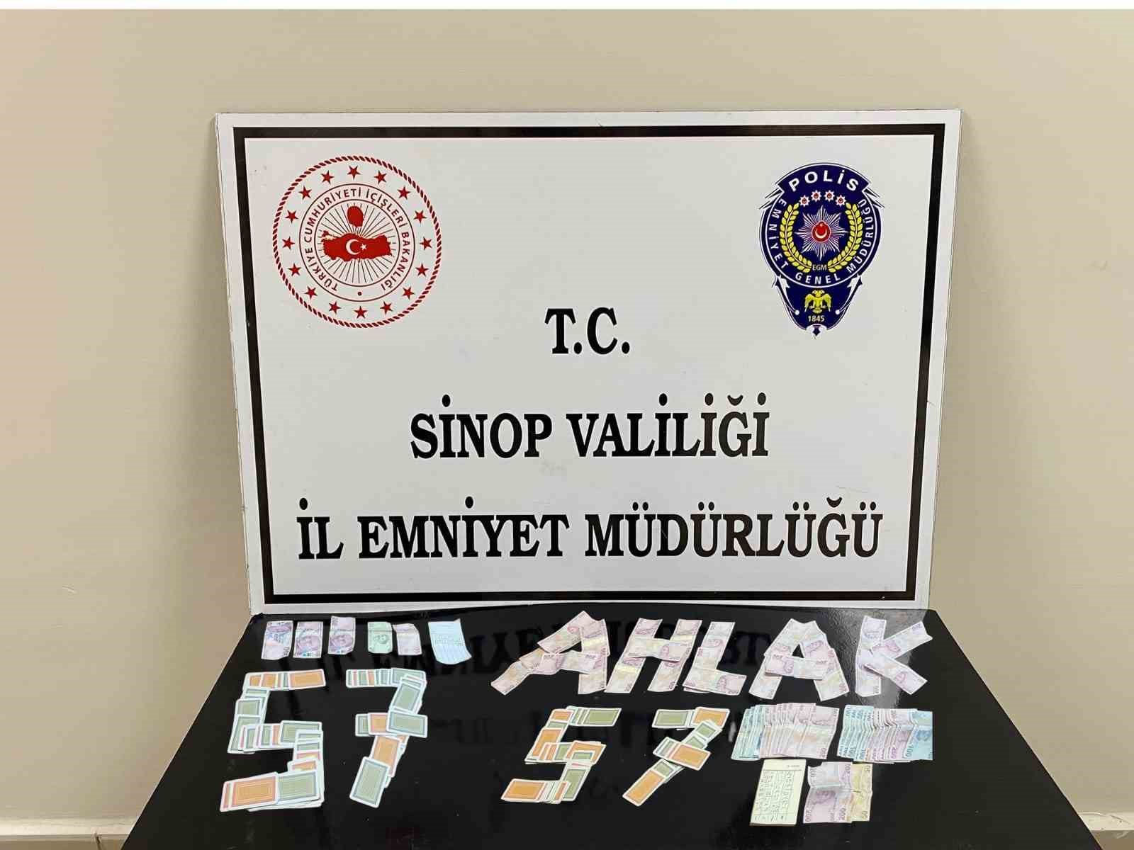 Sinop’ta yasa dışı kumar ve bahis operasyonu: 8 kişiye 48 bin 350 TL ceza