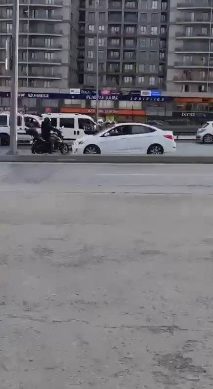 E-5’e ters istikametten giren kadın ortalığı birbirine kattı; o anlar kamerada