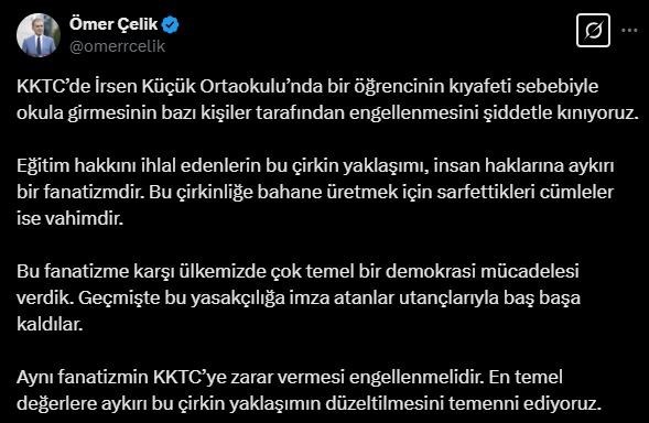 AK Parti Sözcüsü Çelik: 