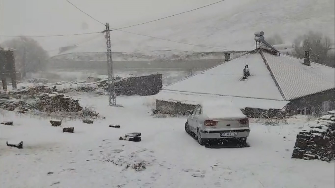 Ahlat’ta nisan ayında kar sürprizi