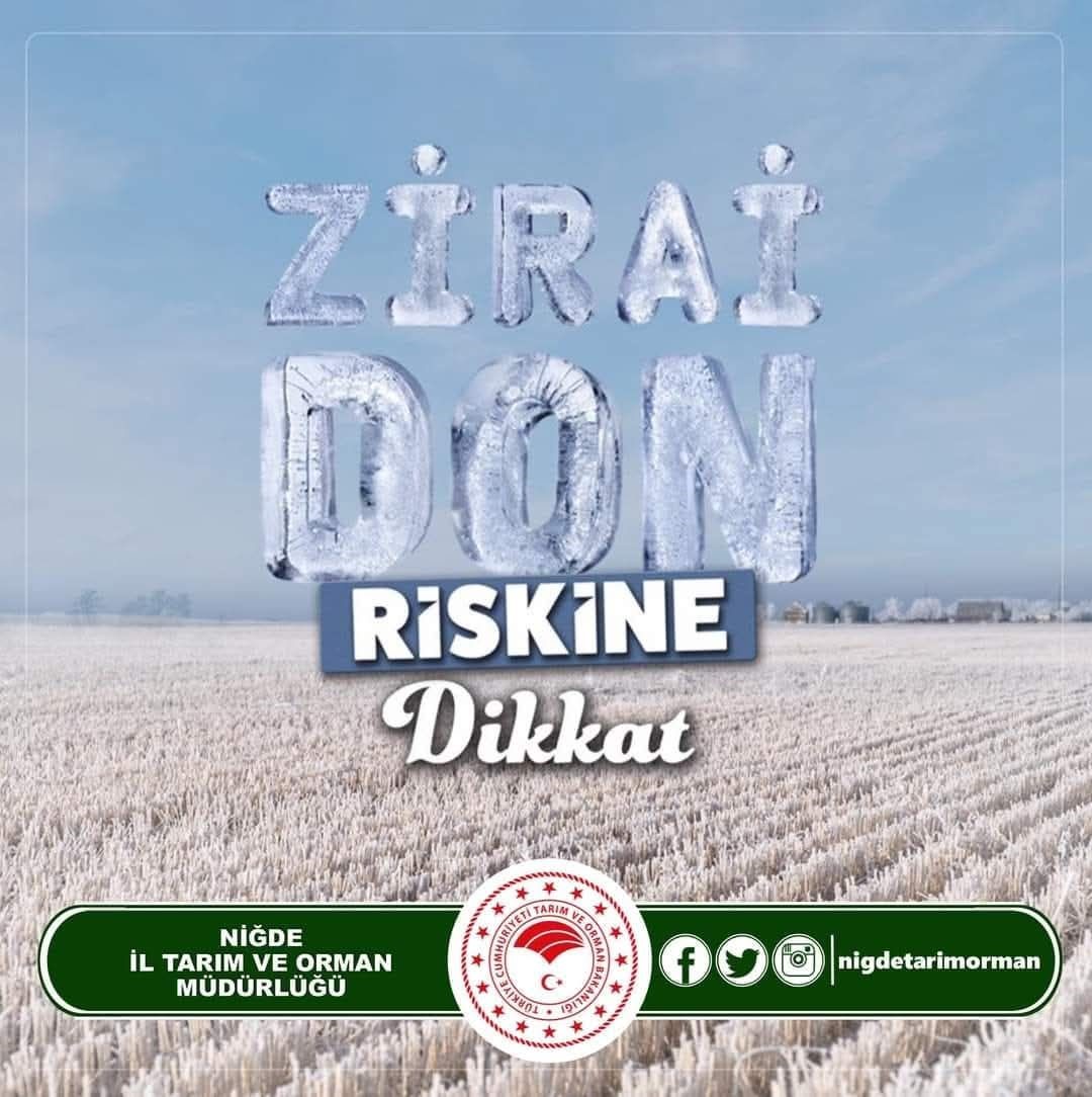 Niğde için zirai don uyarısı !