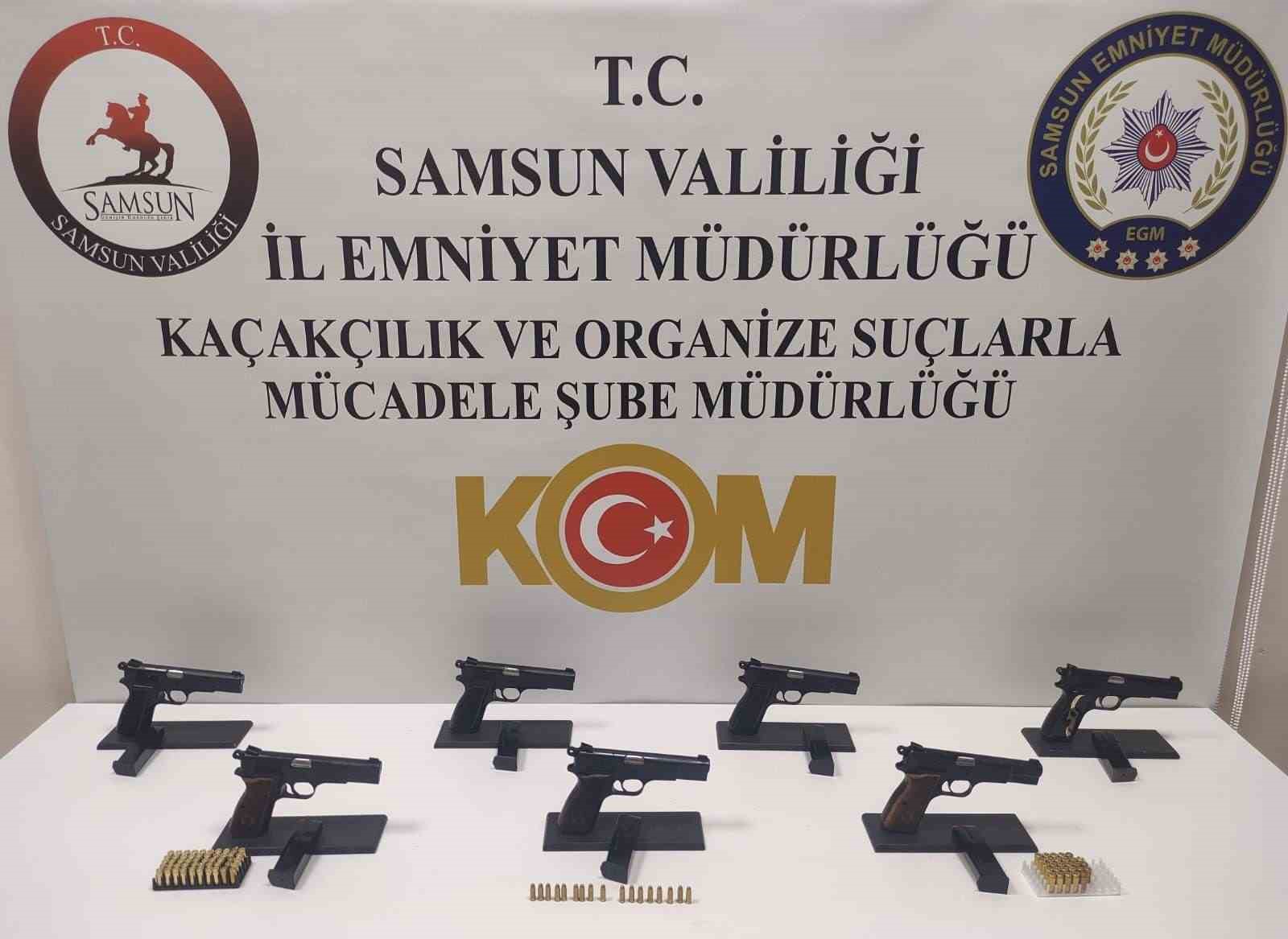 Samsun’da 7 adet tabanca ele geçirildi: 3 gözaltı