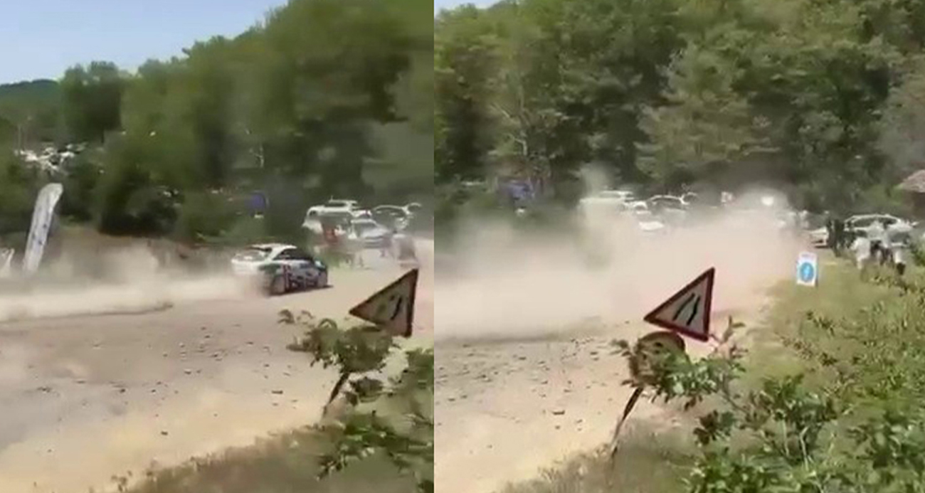 Ralli yarışında korku dolu anlar!