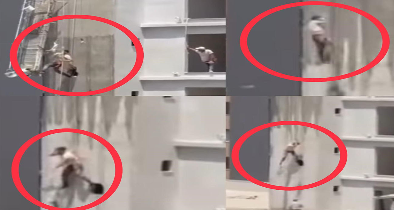 İskele halatı koptu, işçi ölümden döndü