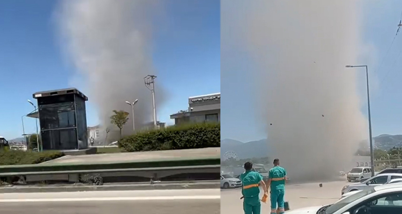 Bursa’da hortum paniği kamerada!