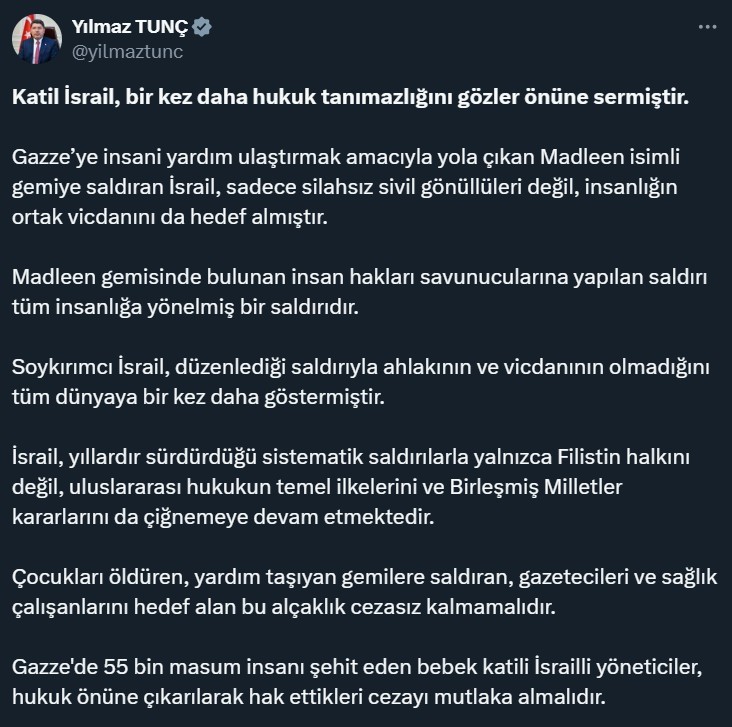 Bakan Tunç: 