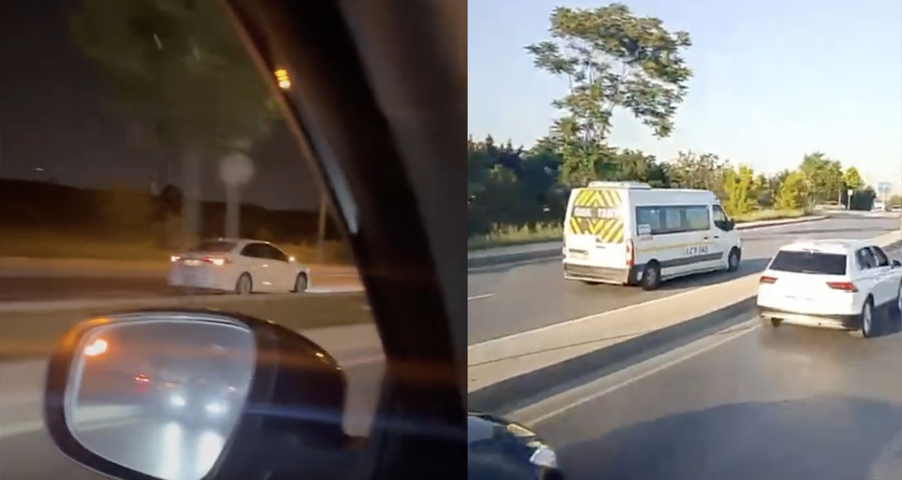 Başakşehir’de ters yönde ilerleyen araçlar trafikte tehlike saçtı