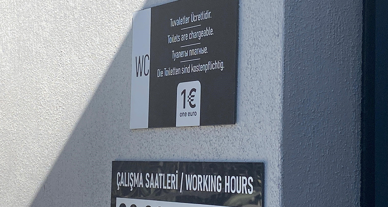 Euro üzerinden mesai saatli tuvalet ücreti