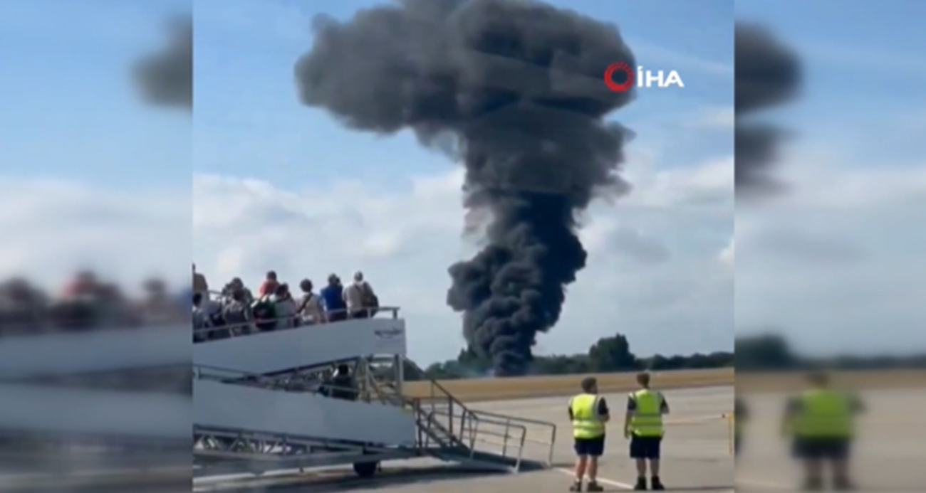 Londra’da yolcu uçağı havalandıktan saniyeler sonra düştü