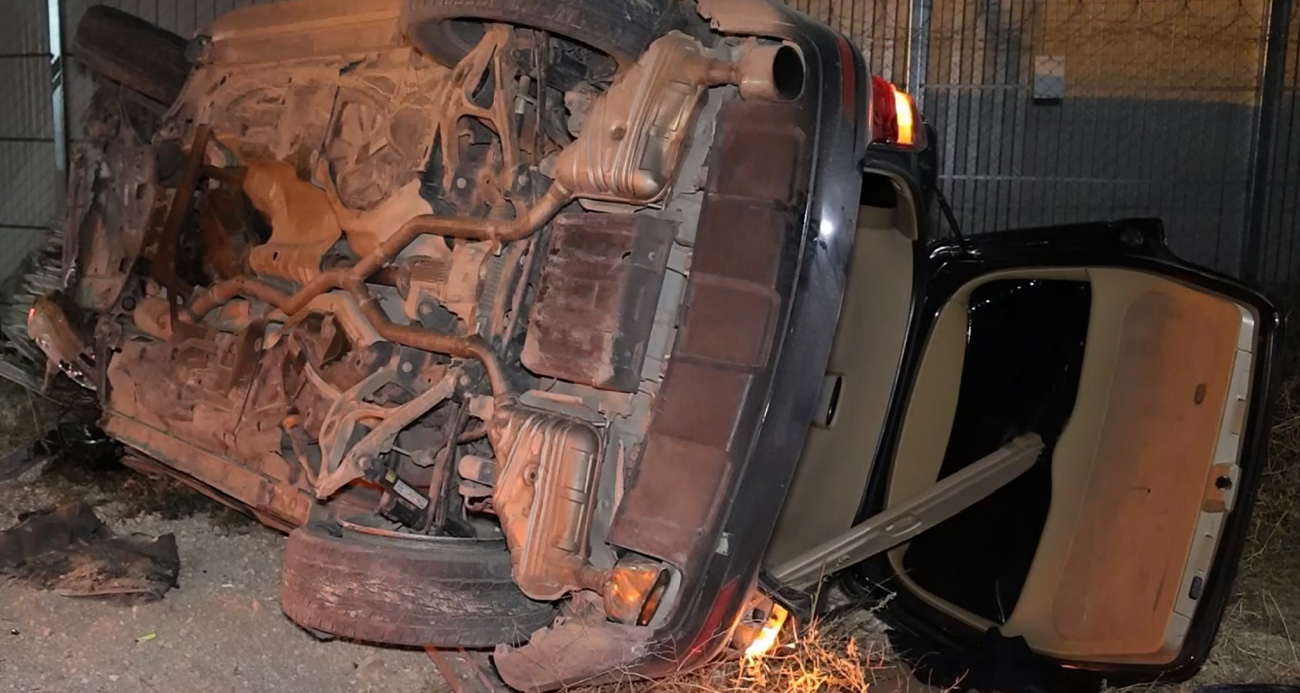 Alkollü sürücünün otomobili gurbetçi ailenin aracına çarpıp takla attı: 3 yaralı