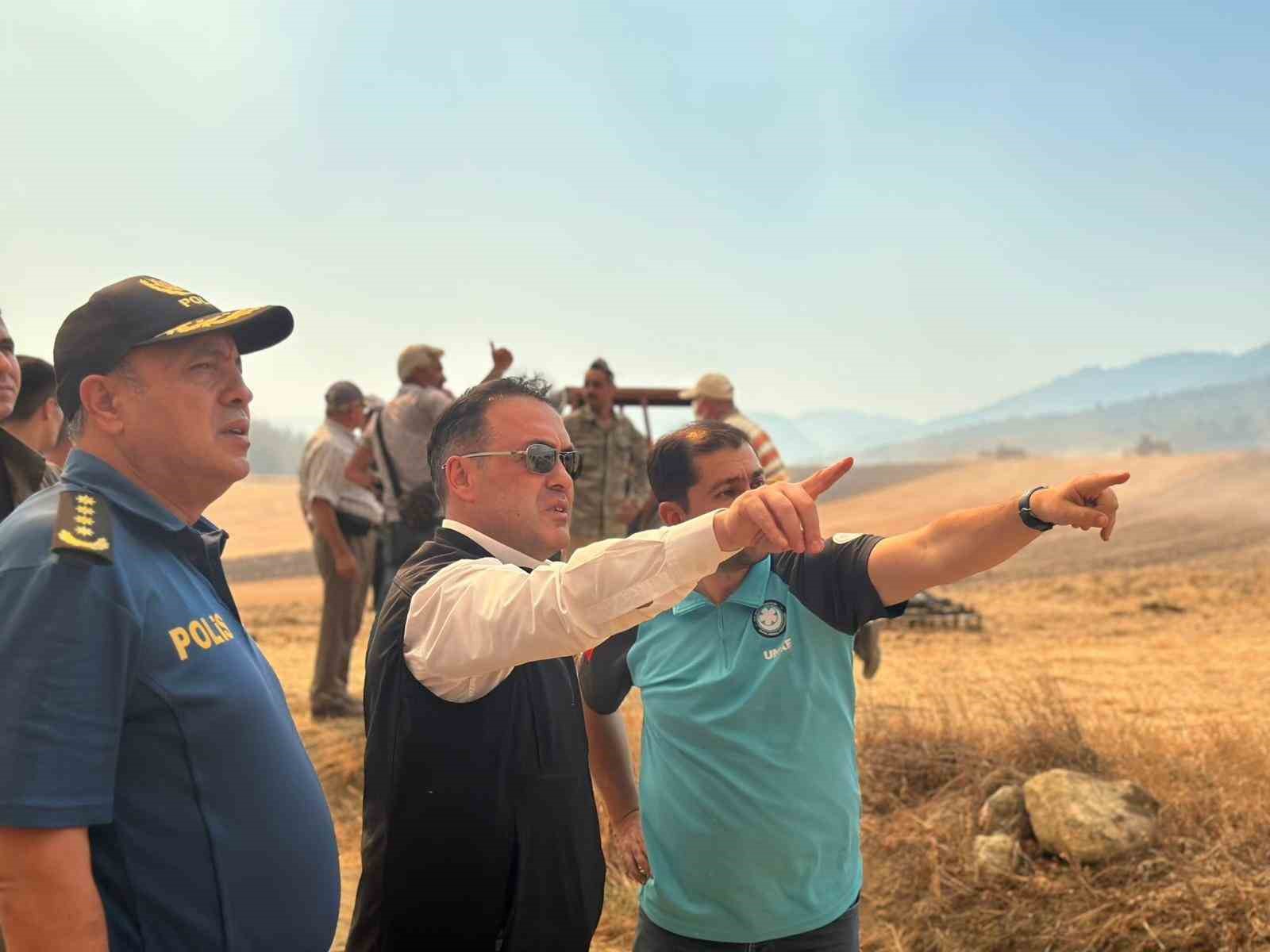 Vali Sözer, yangın bölgesinde inceleme yaptı