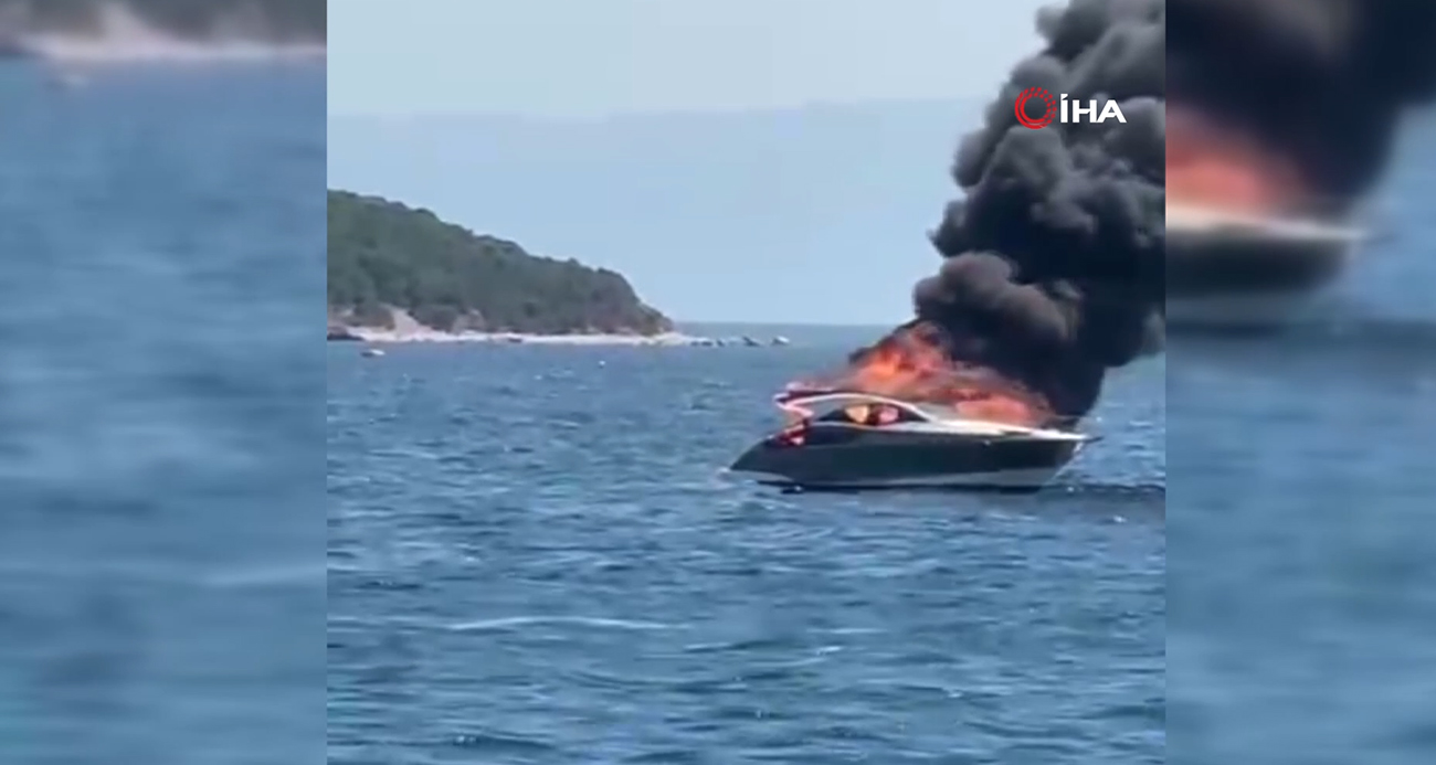 Kınalıada açıklarında korkutan yat yangını