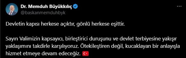 Başkan Büyükkılıç: 