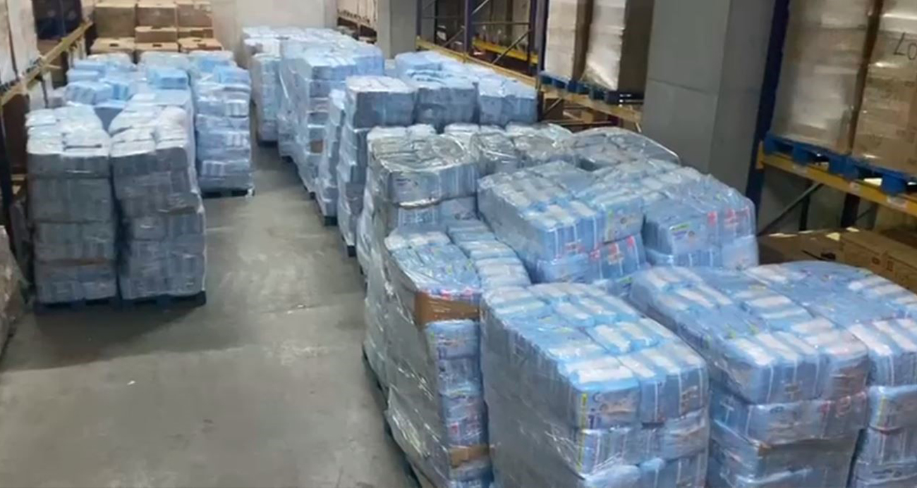 Rusya’ya satılan bebek bezleri Beylikdüzü’nde bulundu