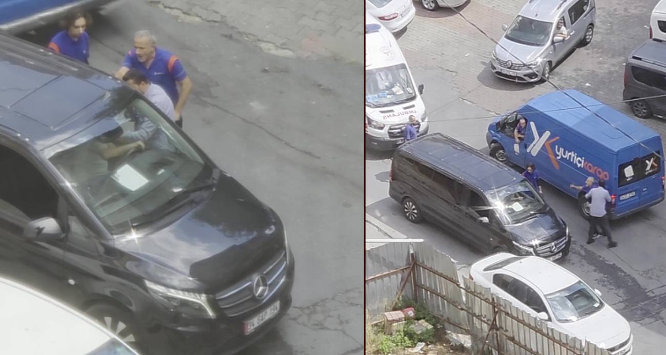Sokak ortasında kavgaya tutuştan sürücüler, ambulansa yol vermedi