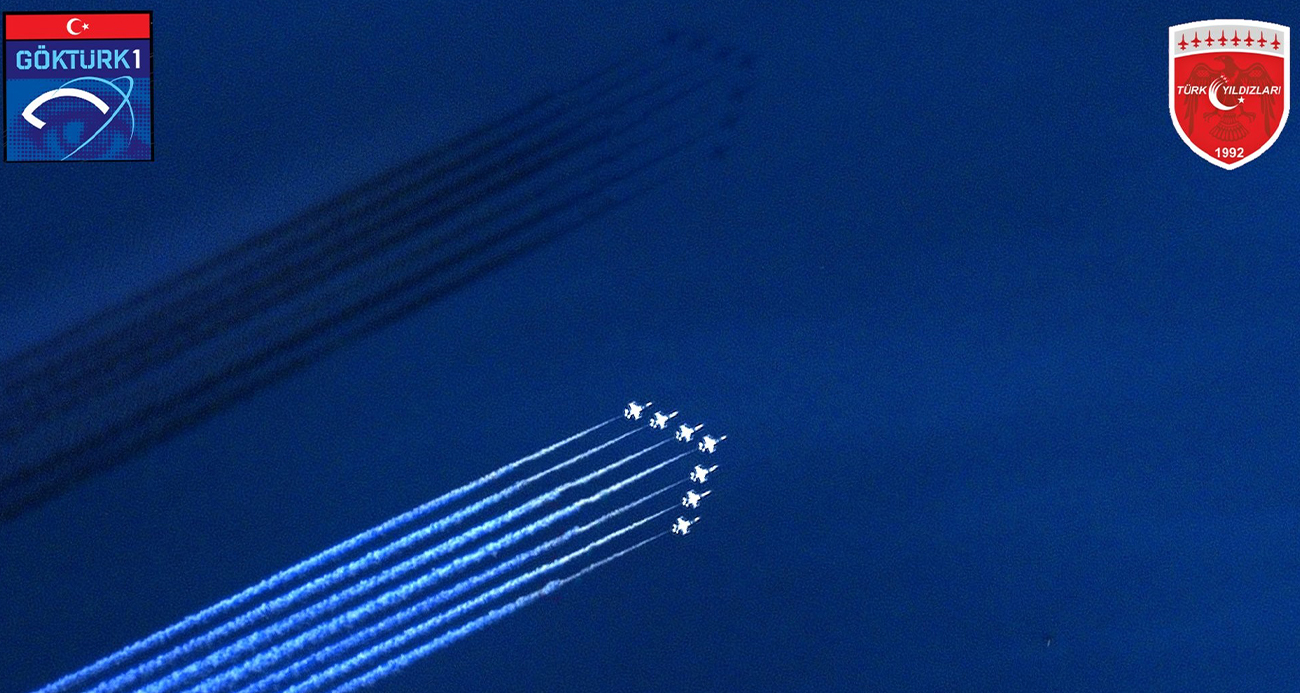 Türk Yıldızları’nın Beyşehir Gölü üzerinde uçuşu uydu tarafından fotoğraflandı