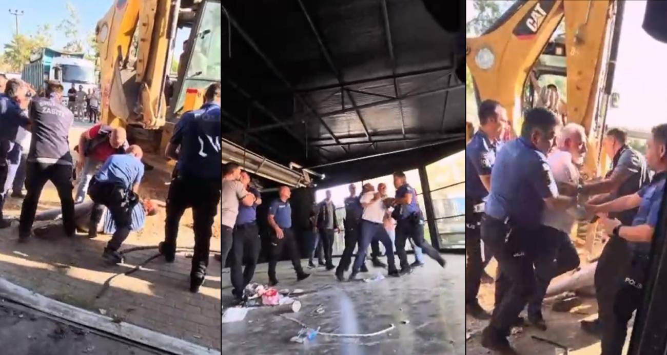 Bursa’da kafeterya yıkımında ortalık karıştı: Bir polis yaralı