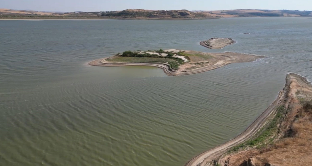 Tekirdağ’da barajda adacıklar oluştu