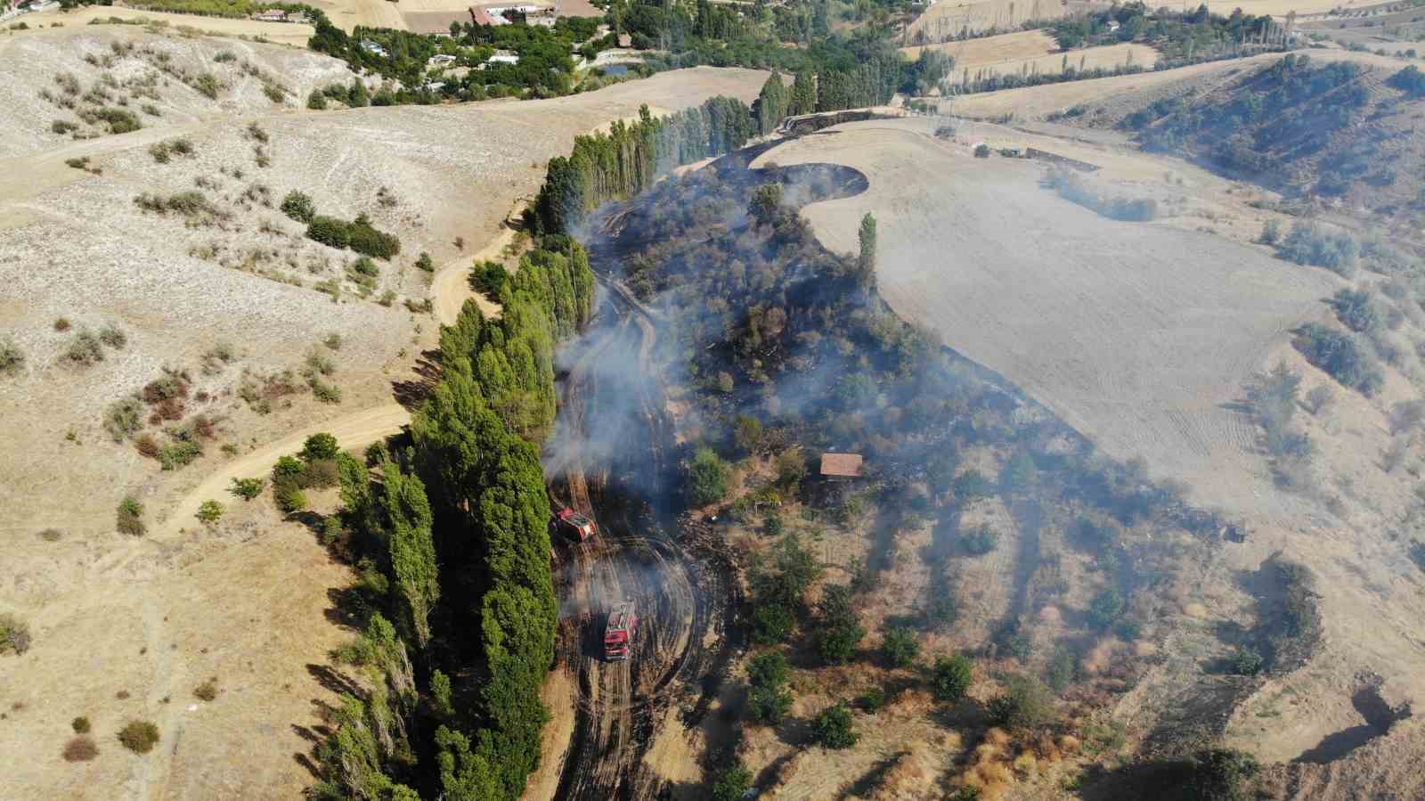 Çorum’da tarlada çıkan yangın kontrol altına alındı, 1 kişi yaralandı