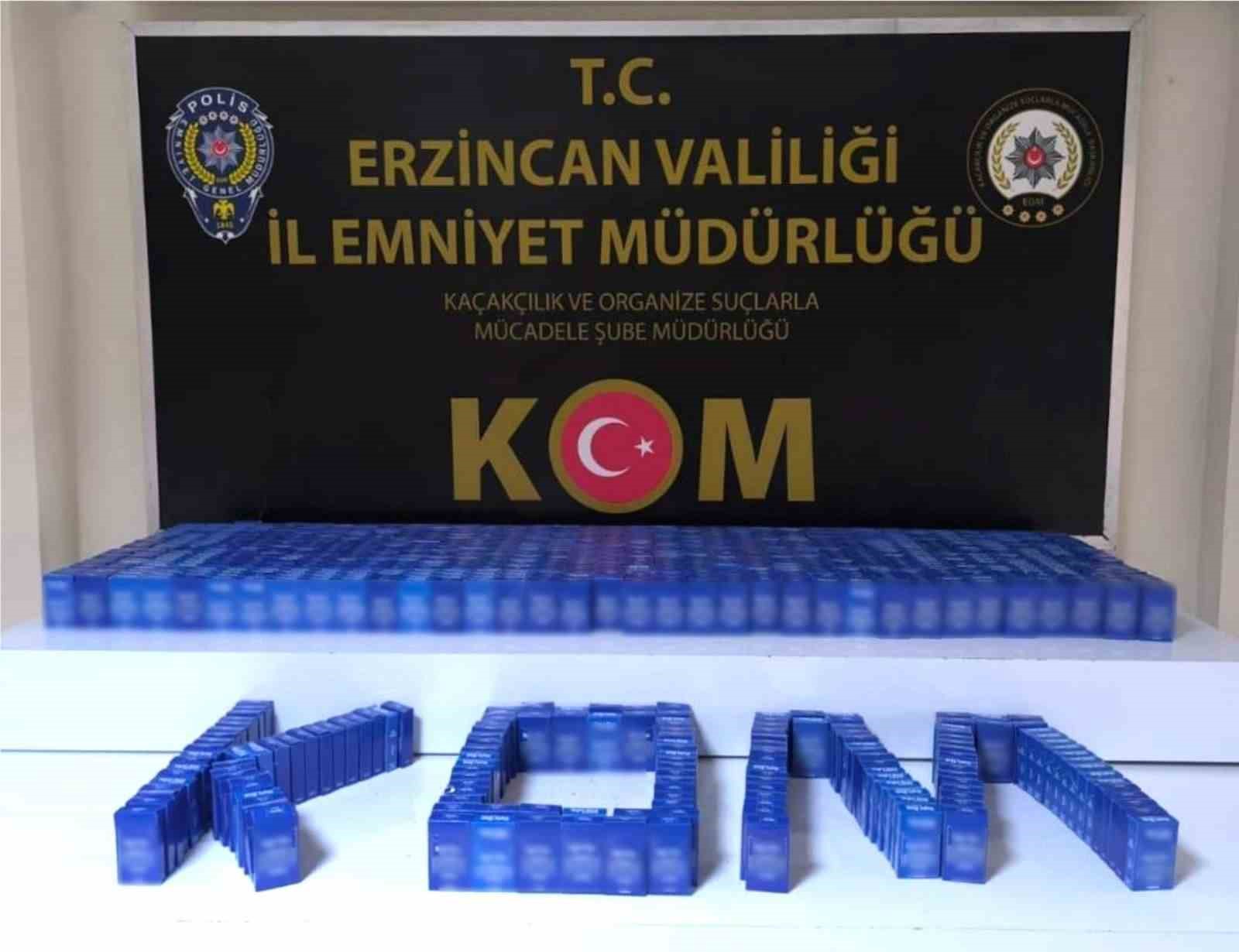 Erzincan’da bin paket makaron ele geçirildi