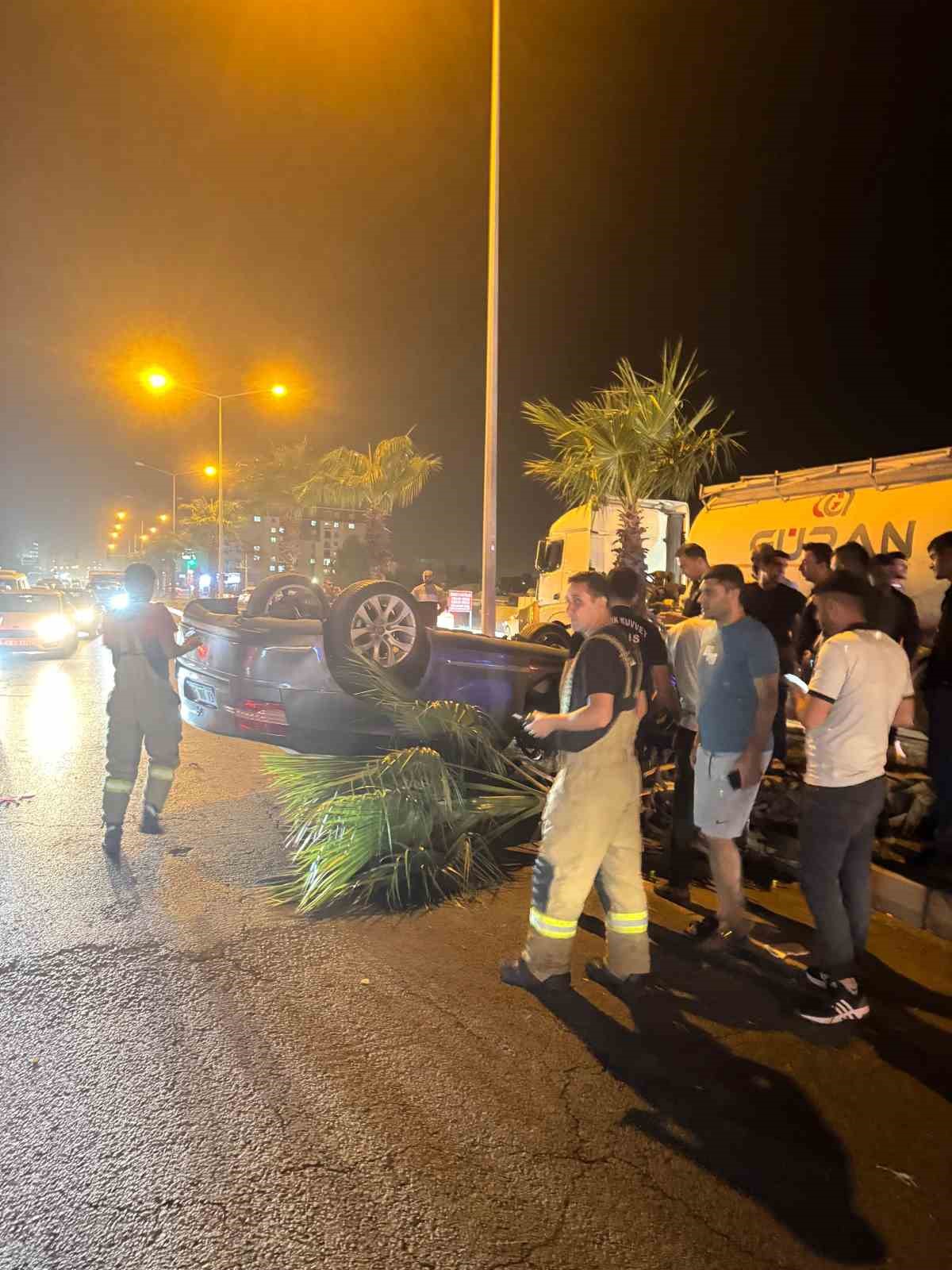 Mardin’de takla atan otomobil sürücüsü yaralandı