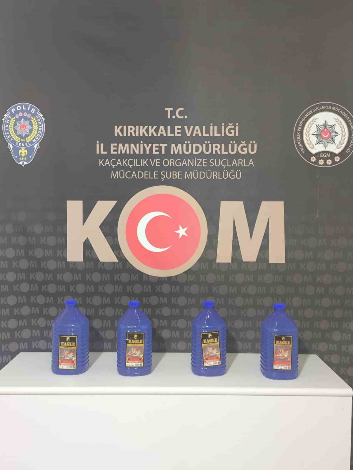 Kırıkkale’de kargo paketinde 20 litre etil alkol ele geçirildi